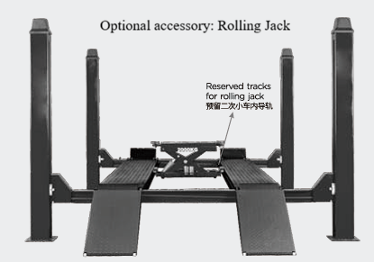 Cầu nâng 4 trụ 4 tấn, bàn nâng phẳng (3 pha, màu xám RAL 7016)